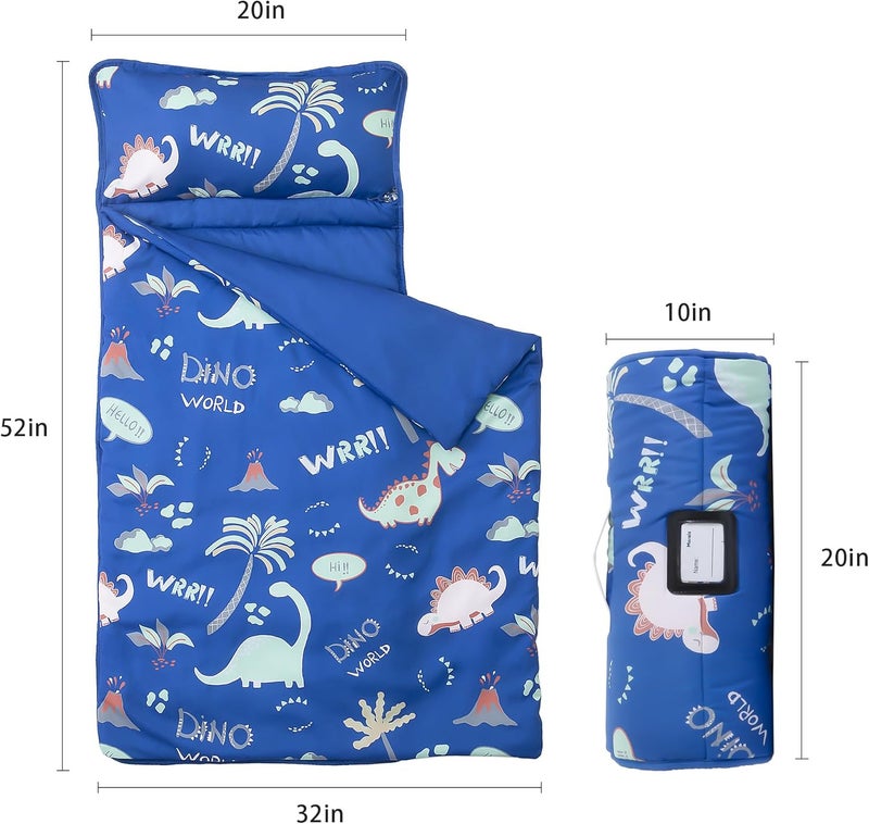 MORAIS Toddler Nap Mat with Pillow and Blanket, 52" x 20" Lightweight and Soft Nap Mat for Preschool, Daycare, Travel Sleeping Bags - Image 2